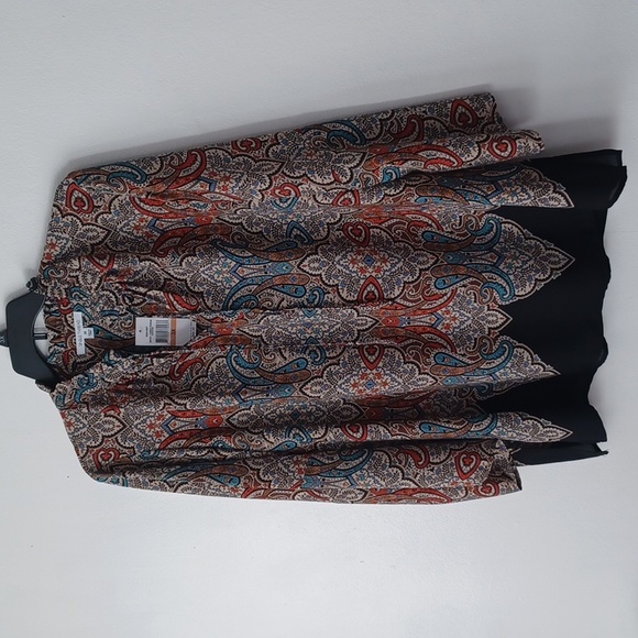 Single Thread W3951250ST Cement Persian Tapestry Keyhole Blouse Plus Size Top - Picture 1 of 11